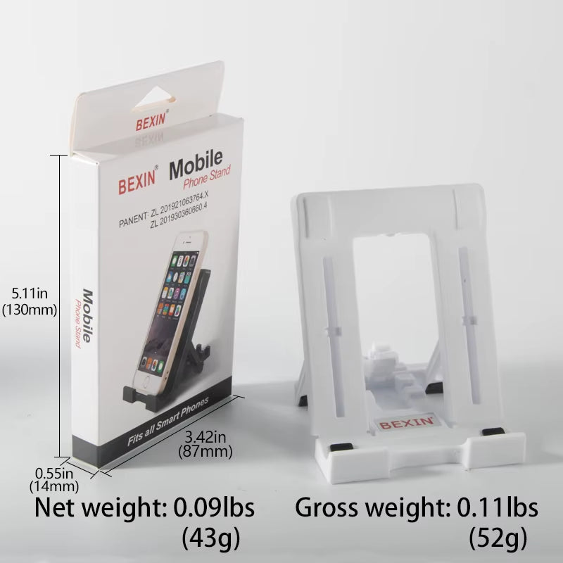 BEXIN Uninversal Desktop Portable Support Foldable Adjustment Angle Phone Stand for Mobile Phone Tablet