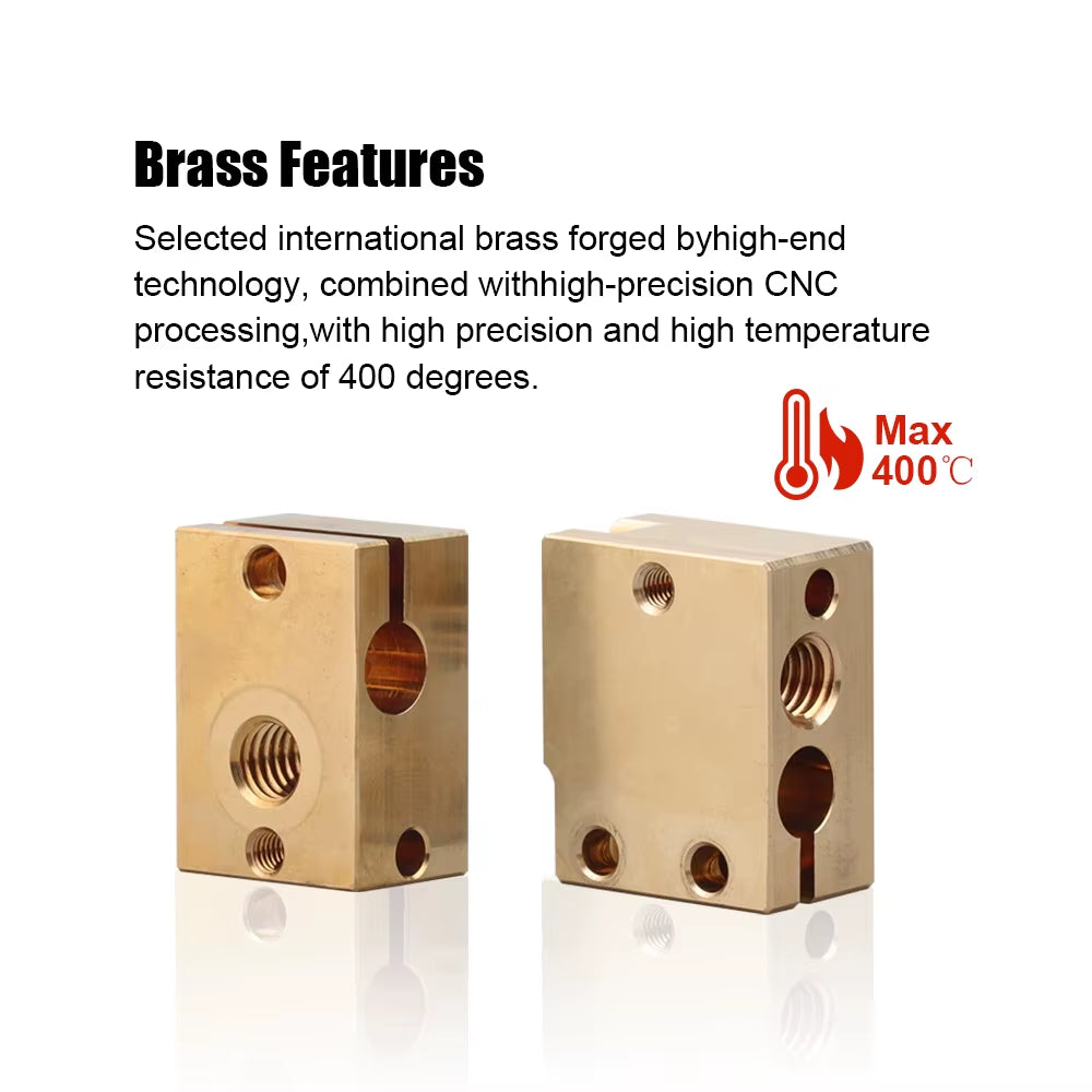 V6 Brass Heatblock for Hotend 3D Printer High Temperature Hardened Steel V6 Nozzles DDB MATRIX EXTRUDER