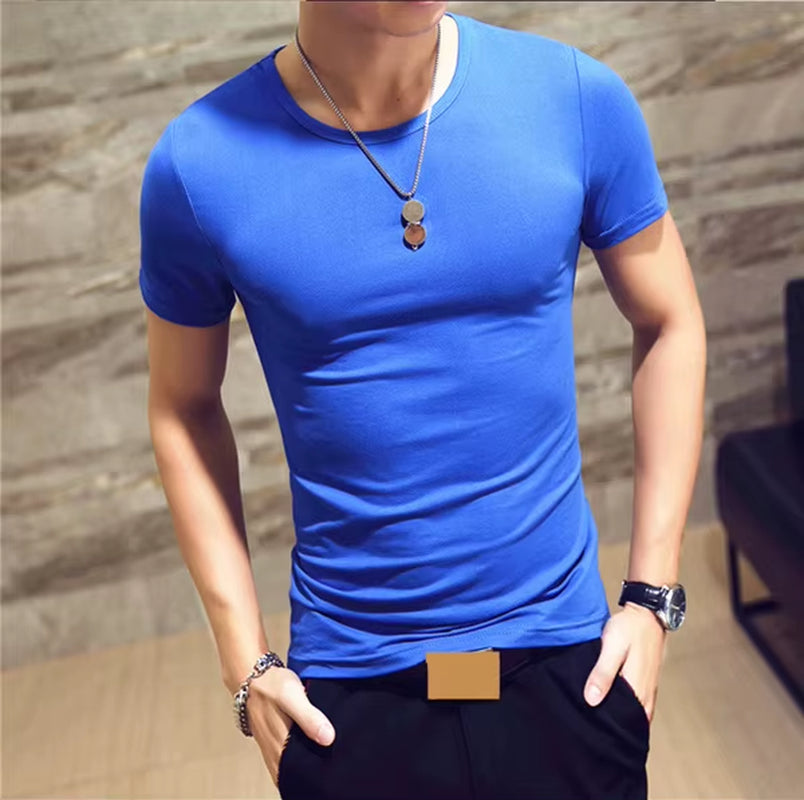 2025  Brand New Men T Shirt 10 Colors Fitness Mens T-Shirts V Neck Man T-Shirt for Male Clothing Tshirts S-5XL Tops Tees