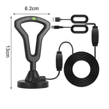 Universal Hdtv Aerial Antenna Amplifier High Gain Low Latency Signal Reception for Enhance Indoor Digital Tv, Durable