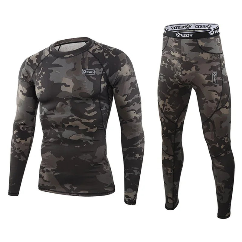 Winter Top Quality New Thermal Underwear Men Underwear Sets Compression Fleece Sweat Quick Drying Thermo Underwear Men Clothing