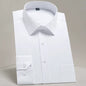 Men'S Classic Long Sleeve Standard-Fit Dress Shirts Formal Business Social Simple Basic Design White Work Office Casual Shirt