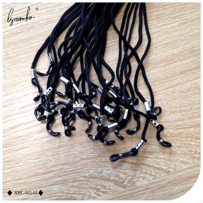 12Pcs/Lot Black Nylon Glasses String Cord Holder Sunglasses for Tavel Eyewear Lanyard Neck Rope Strap
