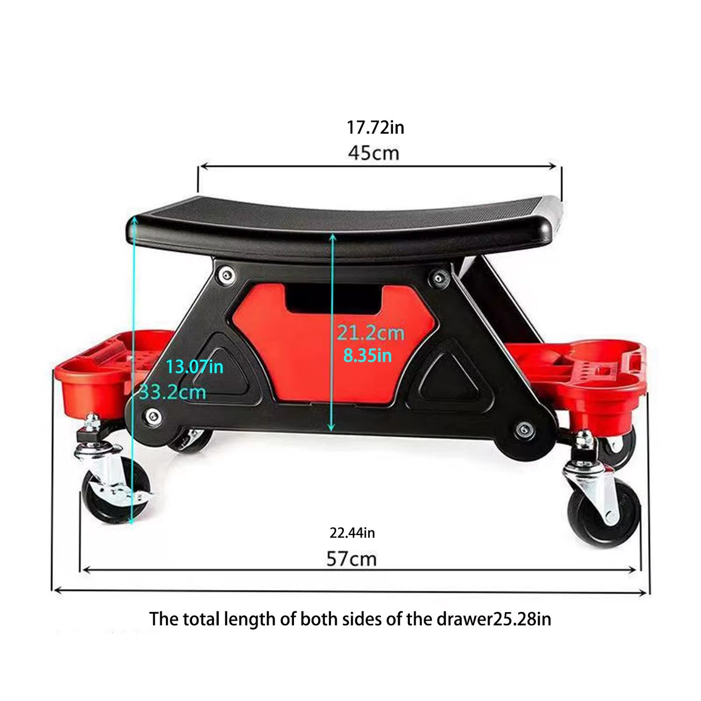 Car Beauty Repair Work Bench Polishing Film Storage Tool Matching Tray Drawer with Wheels Movable Mechanical Crawling Seat