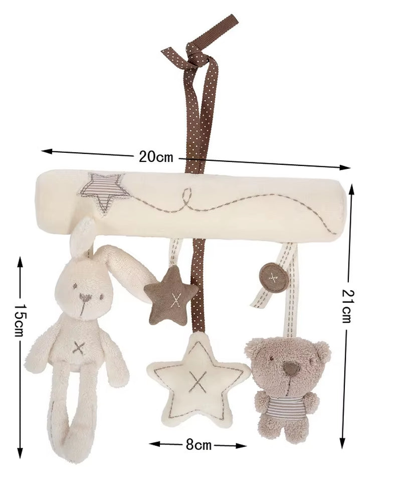 Baby Crib Rattles Plush Toys Soft Rabbit Rattles Pram Rattle Toys Hanging Rattle for Stroller Newborn Bed Pendant Bell Toy
