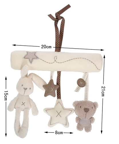 Baby Crib Rattles Plush Toys Soft Rabbit Rattles Pram Rattle Toys Hanging Rattle for Stroller Newborn Bed Pendant Bell Toy