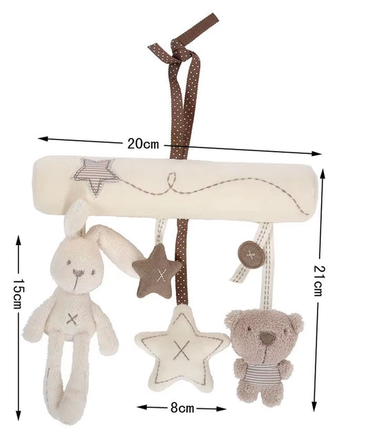 Baby Crib Rattles Plush Toys Soft Rabbit Rattles Pram Rattle Toys Hanging Rattle for Stroller Newborn Bed Pendant Bell Toy