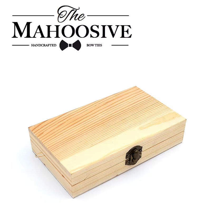 Mahoosive Bow Ties Wood Boxes Organizer Natural Wood Boxes with Lid Golden Lock Wood Boxes for Gifts Caja Madera Wooden Boxes