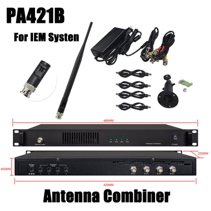 PA421B Antenna Combiner Four to One Antena Distribution System for in Ear Monitor Wireless Systems 4 Transmitters OEM Logo