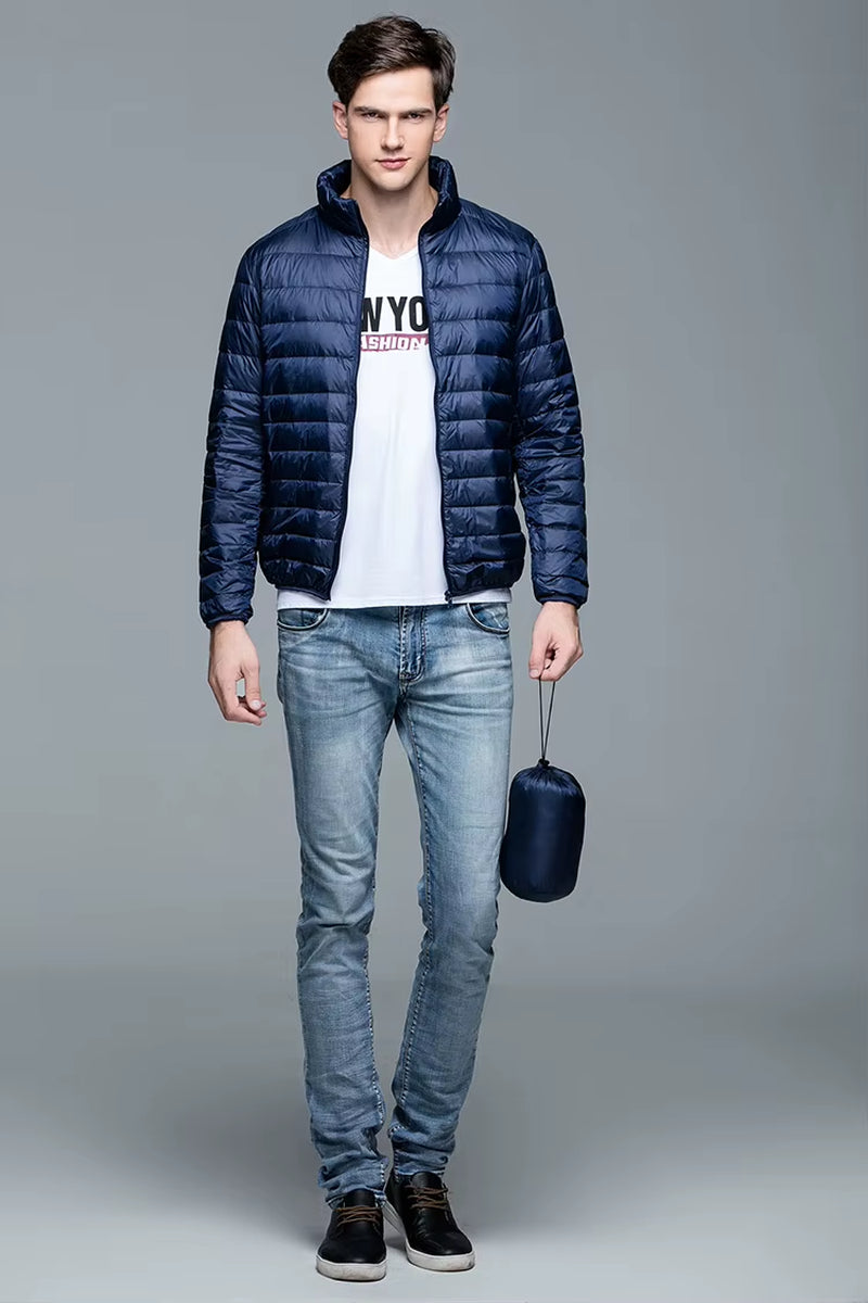 New Autumn Winter Man 90% Duck down Jacket Ultra Light Thin S-3XL Spring Jackets Men Stand Collar Outerwear Coat