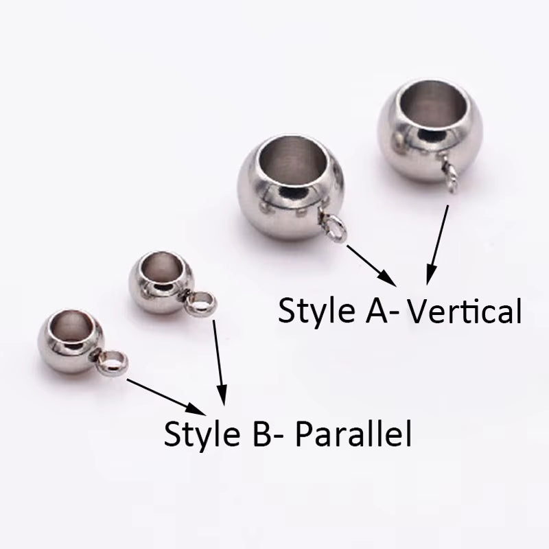 10Pcs Stainless Steel Spacer Beads Pendant Charms Clasps Gold Color Bail Beads for DIY Jewelry Making Findings Hole 2-4Mm Beads