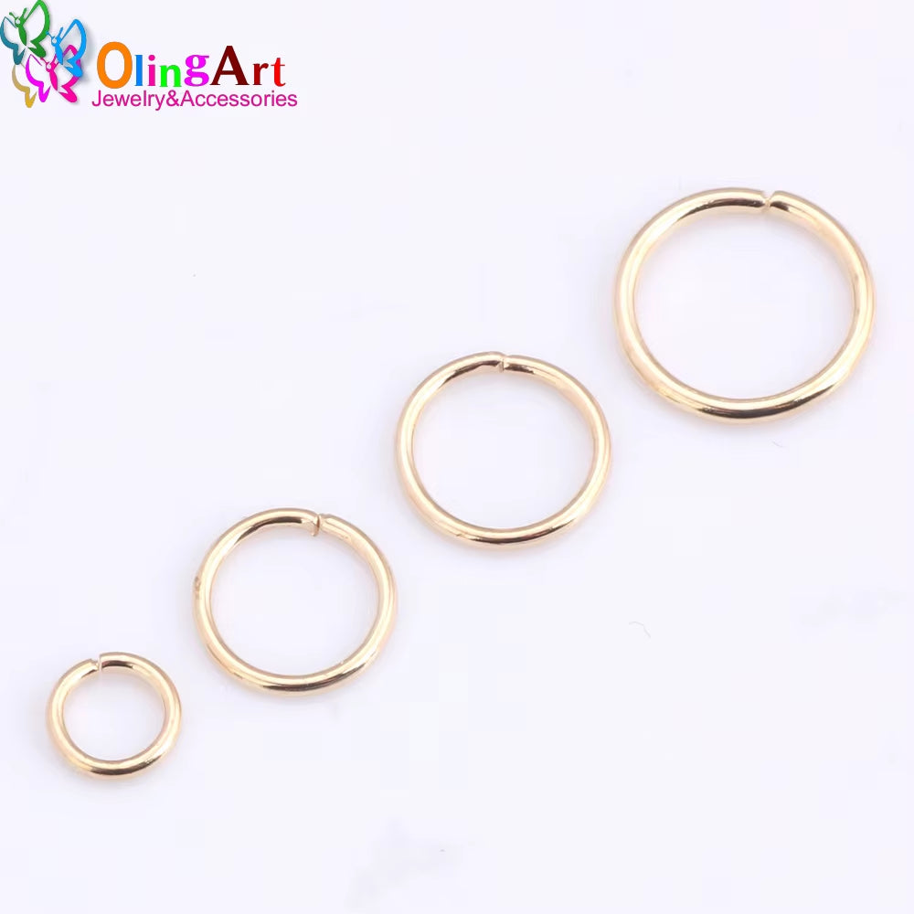 KC Gold Jump Ring 6Mm/9Mm/10Mm/12Mm Link Loop Mixed Size DIY Jewelry Making Connector Wire Diameter 1.0MM