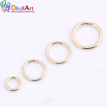 KC Gold Jump Ring 6Mm/9Mm/10Mm/12Mm Link Loop Mixed Size DIY Jewelry Making Connector Wire Diameter 1.0MM