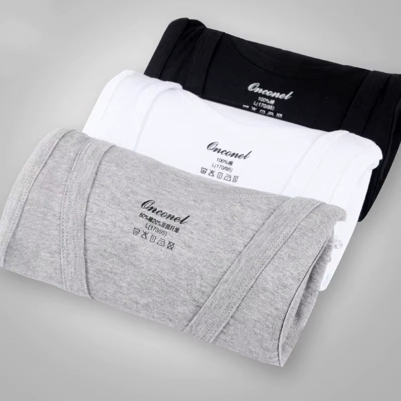 3Pcs/Lot Cotton Mens Underwear Sleeveless Tank Top Solid Muscle Vest Undershirts O-Neck Gymclothing T-Shirt Men'S Vest