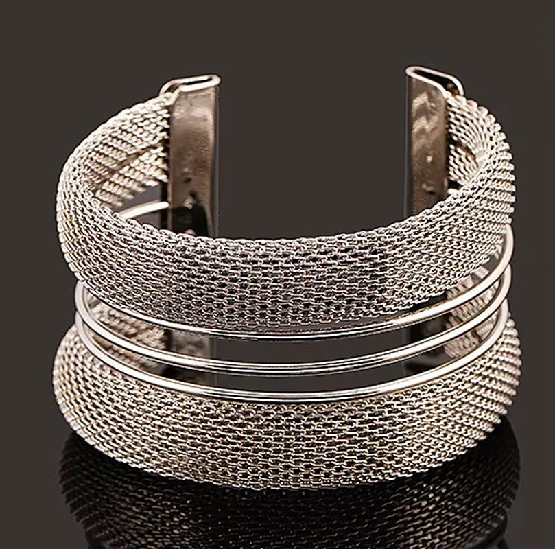 Bijoux Gypsy Fashion Gold Silver Plated Punk Hip Hop Cuff Wide Men Bangles Arm Bracelet for Women Bracelets & Bangles