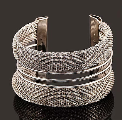 Bijoux Gypsy Fashion Gold Silver Plated Punk Hip Hop Cuff Wide Men Bangles Arm Bracelet for Women Bracelets & Bangles