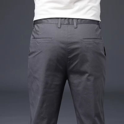 Mens Pants Cotton Casual Stretch Male Trousers Man Long Straight High Quality 4 Color plus Size Pant Suit 42 44 46
