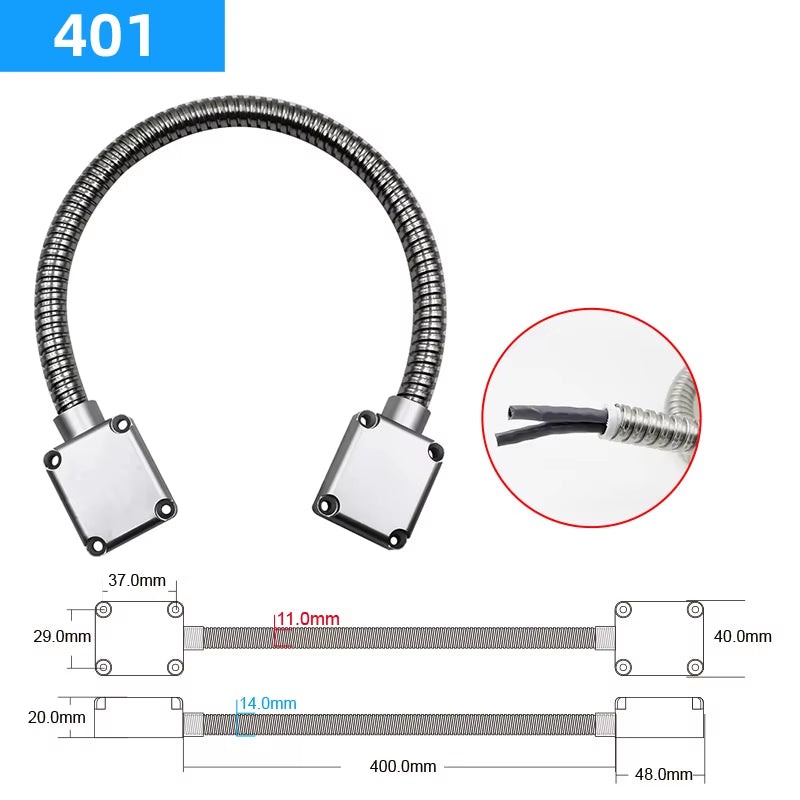 Door Loop Electric Stainless Steel Exposed Mounting Protection Sleeve Cable Line for Control Lock Door Lock