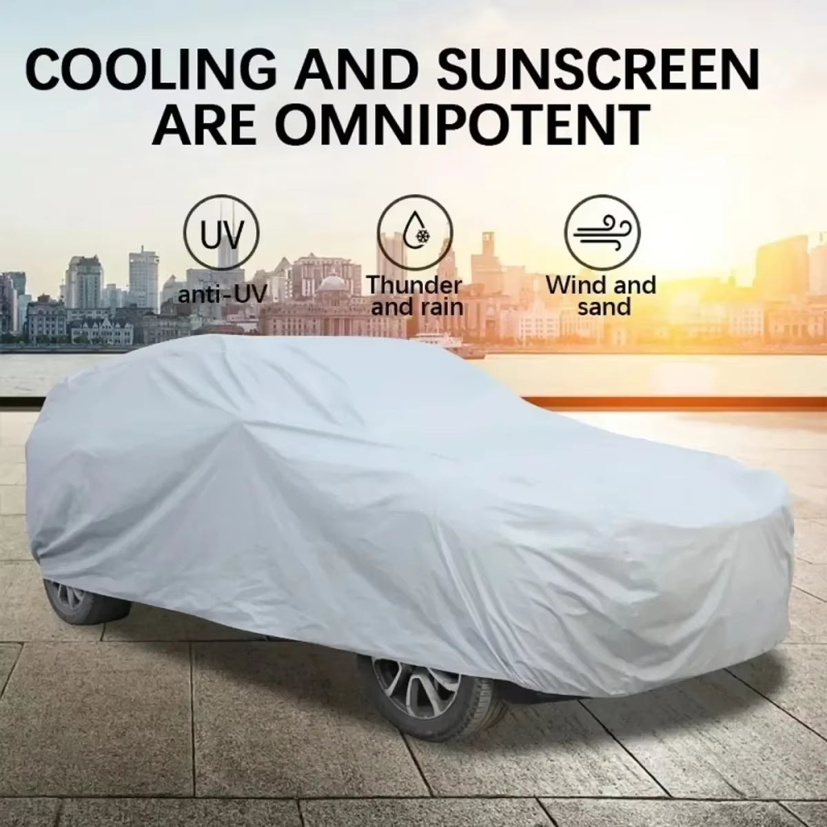 The Four Seasons Fit Full Car Cover Waterproof Dustproof PE Film Coat Aluminum Protective Sunshade UV Ray Reflectioncar Cover