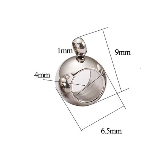 10Pcs Stainless Steel Spacer Beads Pendant Charms Clasps Gold Color Bail Beads for DIY Jewelry Making Findings Hole 2-4Mm Beads