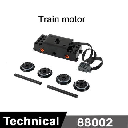 MOC Train Motor Kit Servo,Battery Box, IR Remote, LED Lights Power Functions Parts for Smart Technical Building Blocks Creations