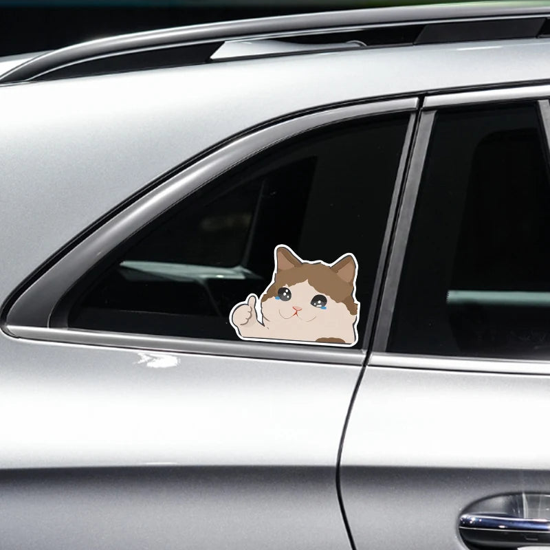 Cartoon Animation Cat Car Personality Reflective Car Stickers Rear Windscreen Cover Scratches Decorative Stickers Accessories