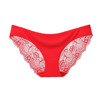 Fashion Lace Underwear Women Panties Sexy Briefs Solid Color Invisible Intimate Lingerie Female Breathable Seamless Panty