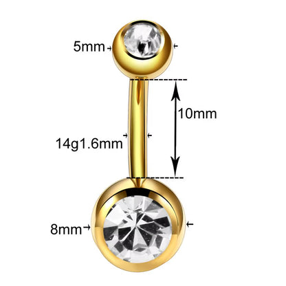 1PC Titanium Navel Piercings Belly Button Rings 14G Curved Barbell Pircing Ombligo Nombril Navel Earrings Sexy Body Jewelry