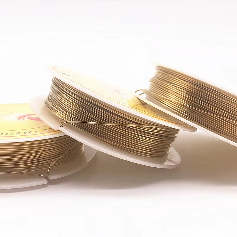 0.2/0.3/0.4/0.5/0.6/0.7/0.8/1.0 Mm Brass Copper Wires Beading Wire for Jewelry Making Gold Colors