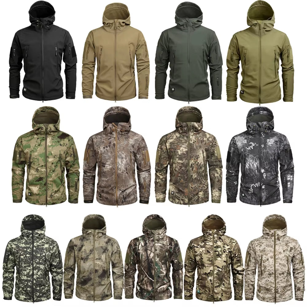 Mege Brand Clothing Autumn Men'S Military Camouflage Fleece Jacket Army Tactical Clothing Male Camouflage Windbreakers