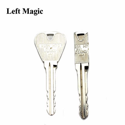 2 Pcs New Magic Trick Toy Folding Key Thru Bottle or Ring Penetration Magic Trick Props Magic Joke Toy Easy to Play