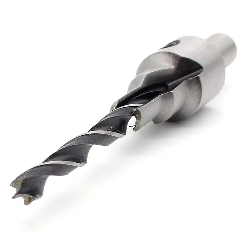 2Pc Countersink Drilling 3 Steps Pilot Drill Bits Set Reamer Screw Wood Window Hinge Hole Saw Chamfer 4 6 5 7Mm Steps 8Mm Shank