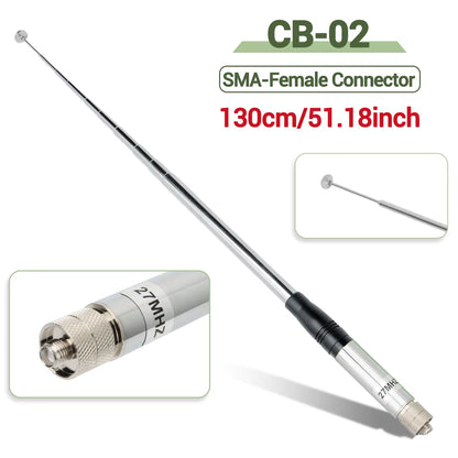 27Mhz Sma-Female/Sma-Male/Bnc Handheld Telescopic CB Antenna for Quansheng UV-K5 UV-K5(8) Baofeng UV-K61 Walkie Talkie