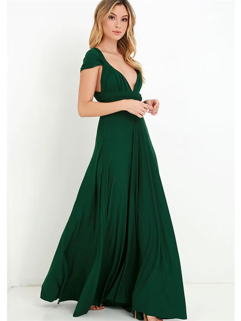 Sexy Women Boho Maxi Club Dress Red Bandage Long Dress Party Multiway Bridesmaids Convertible Infinity Robe Longue Femme