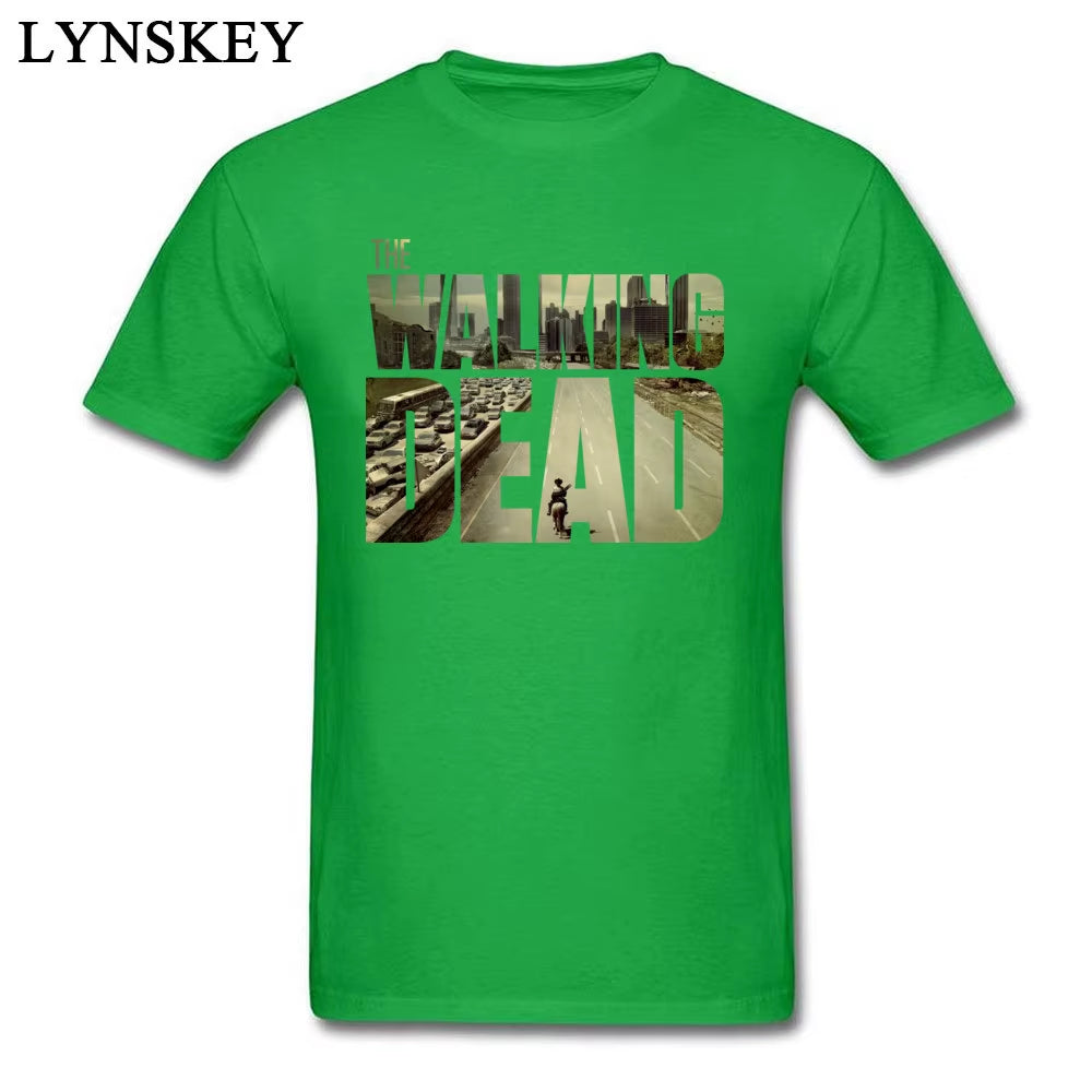 The Walking Dead Funky T-Shirt Man'S Short Sleeve Cotton Teeshirt Customized Boyfriend'S Top Cool Black