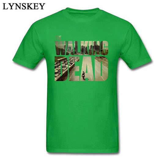 The Walking Dead Funky T-Shirt Man'S Short Sleeve Cotton Teeshirt Customized Boyfriend'S Top Cool Black