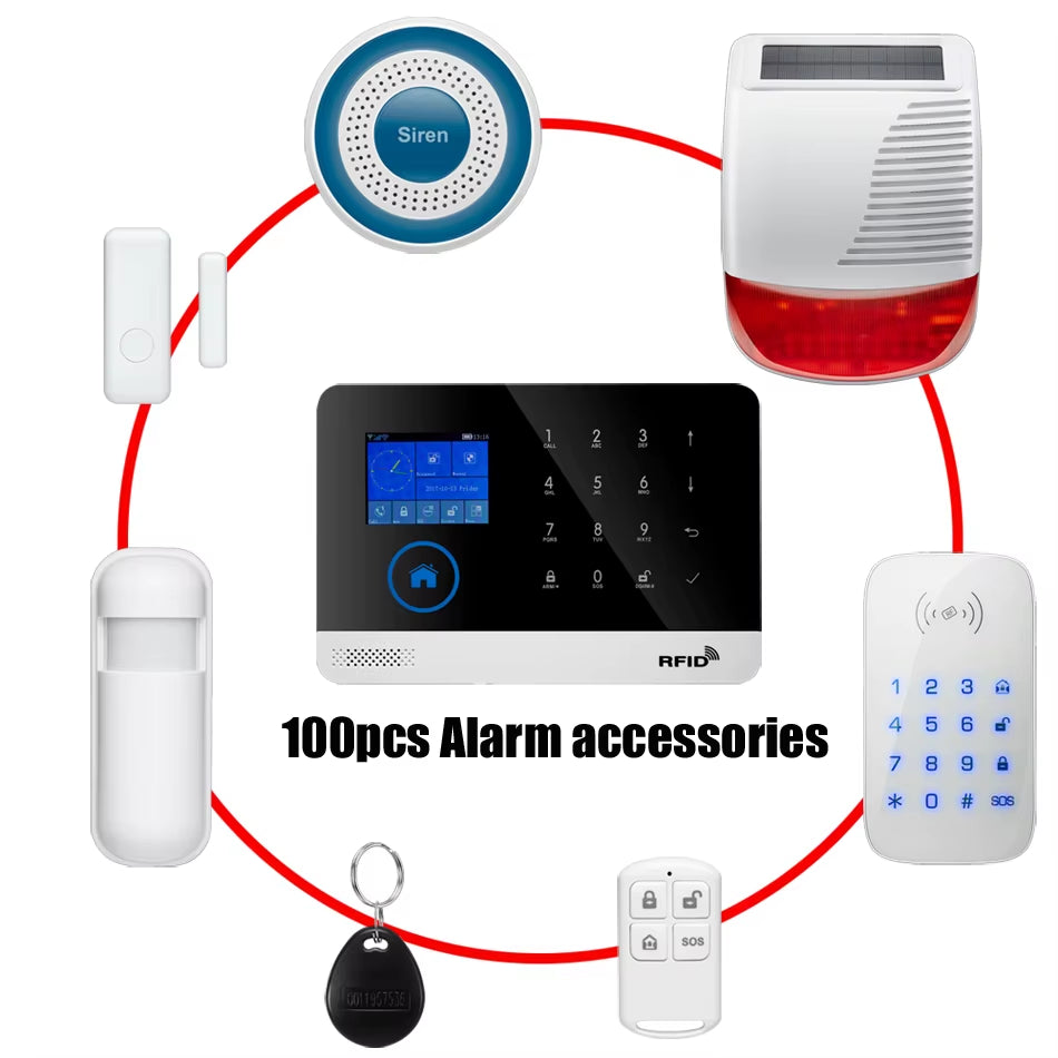 Complete Security Accessories for the Home Family Security GSM WIFI PSTN Alarm System NEW Wireless Siren Fire Smoke Gas Sensor