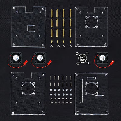 3 Layer Raspberry Pi Acrylic Case Clear Box Cover + Cooling Fans for Raspberry Pi 4B 3B+ 3B DIY Cluster