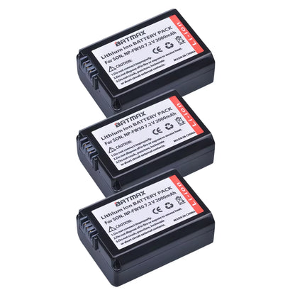2000Mah NP-FW50 NP FW50 Camera Battery + LCD USB Dual Charger for Sony Alpha A6500 A6300 A6000 A5000 A3000 NEX-3 A7R Zv-E1