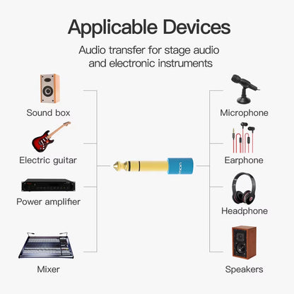 6.5Mm to Jack 3.5Mm Microphone Audio Plug for Amplifier Electric Guitar Adapter Aux Cable 3.5 Jack 6.35 Converter 2Pcs