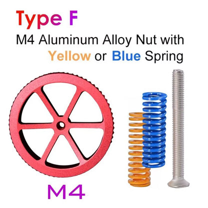 4PCS M3/M4 Screws Nuts Heat Bed Leveling Spring Knob Parts 3D Printers Print Platform Calibration Accessories