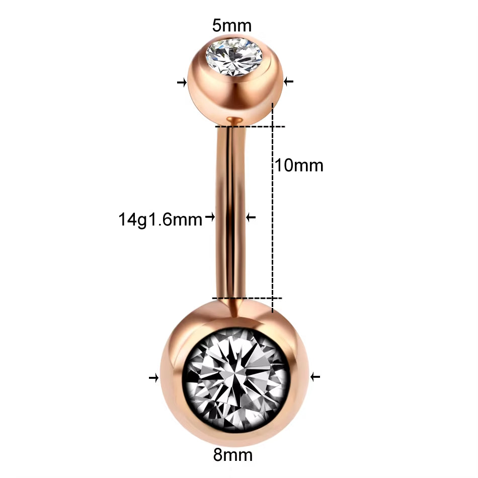 1PC Titanium Navel Piercings Belly Button Rings 14G Curved Barbell Pircing Ombligo Nombril Navel Earrings Sexy Body Jewelry