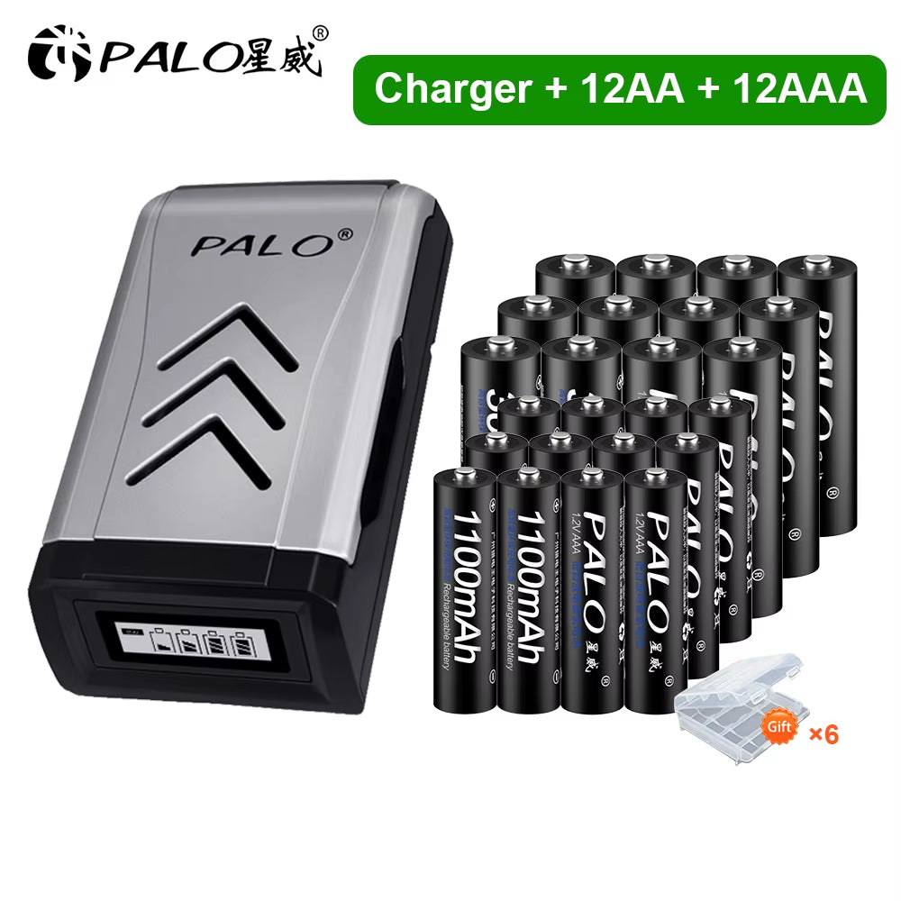 4Pcs 3000Mah 1.2V AA Rechargeable Batteries+4Pcs 1100Mah 1.2V AAA Battery NI-MH AA AAA Rechargeable Battery for Camera Toy