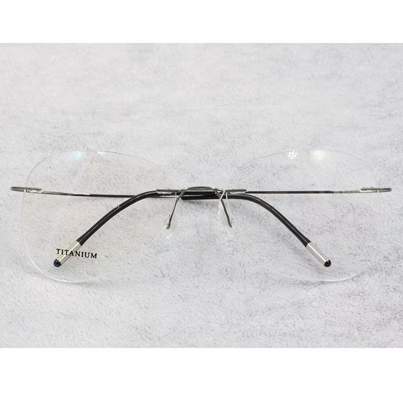 Titanium Rimless Fashion Designer Eyeglasses Optical Glasses Frame Men and Women Eyewear Lightweight Flexible Spectacle