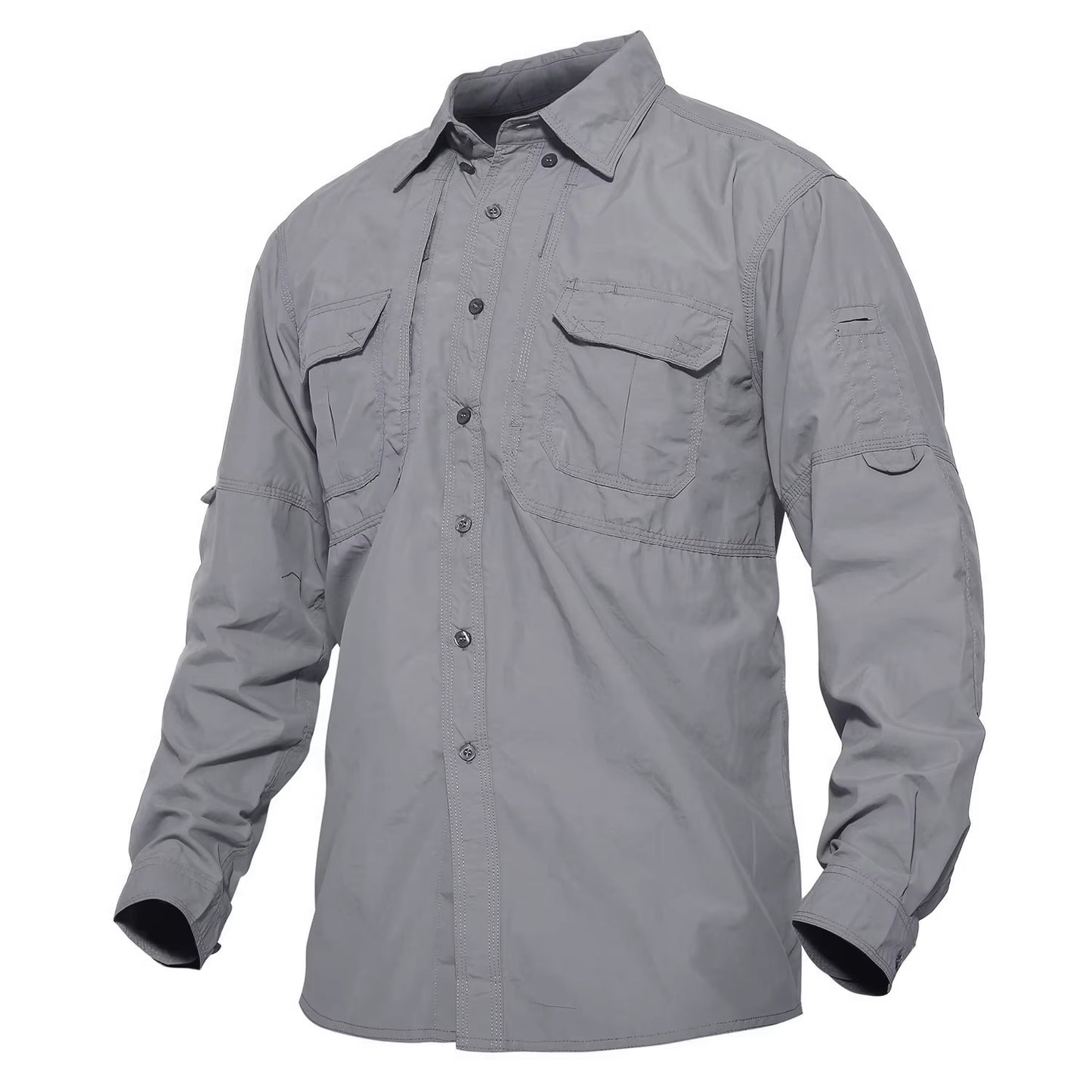 Mens Long Sleeve Shirts Summer Lightweight Quick Drying Shirt Hiking Nylon Shirts Long Sleeve Outdoor Work Cargo Shirts