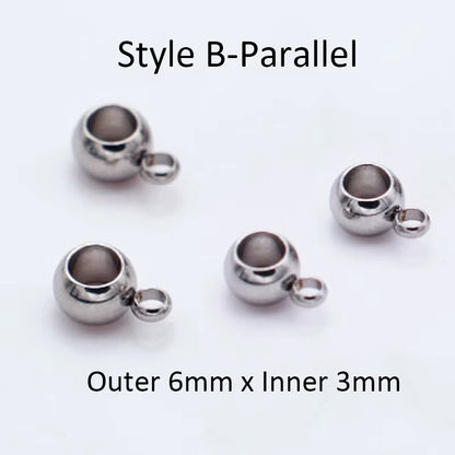 10Pcs Stainless Steel Spacer Beads Pendant Charms Clasps Gold Color Bail Beads for DIY Jewelry Making Findings Hole 2-4Mm Beads