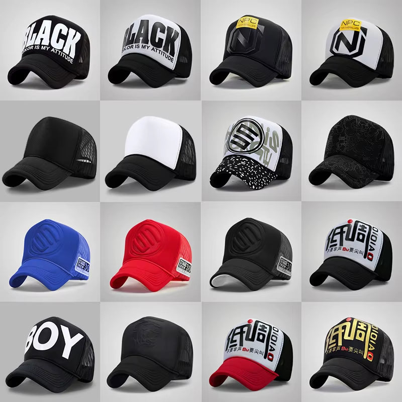 Wholesale Adult Summer Sun Hats Men Cool Hiphop Punk Rock Truck Cap Women Fashion Mesh Baseball Caps
