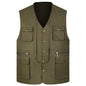 2021 Men Multi-Pocket Classic Waistcoat Male Sleeveless Unloading Solid Coat Work Vest Photographer Tactical Mesh Vest Jacket