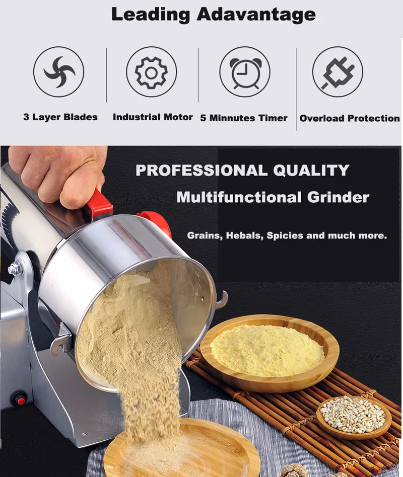 800G 700G Grains Spices Herbals Cereals Coffee Dry Food Grinder Mill Grinding Machine Gristmill Flour Powder Crusher
