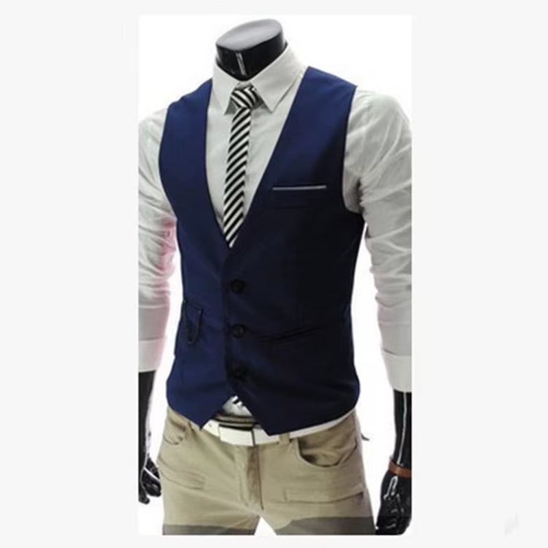 2025 New Arrival Dress Vests for Men Slim Fit Mens Suit Vest Male Waistcoat Gilet Homme Casual Sleeveless Formal Business Jacket